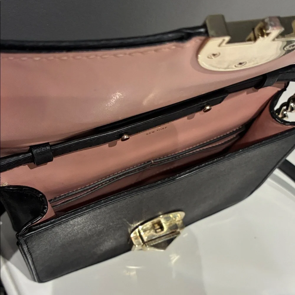 kate spade Black Leather Crossbody with Gold-Tone Chain Accent - Picture 6 of 6